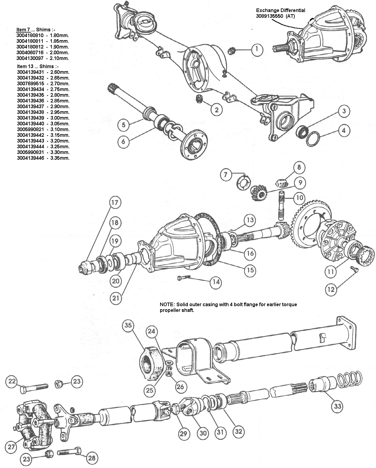 Rear Axle & Prop-Shaft – 1966-69